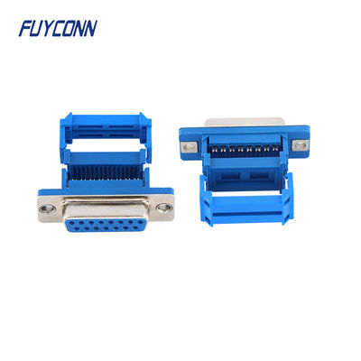 15pin D-SUB کانکتورهای زنانه IDC Crimping نوع ربن کابل کانکتور