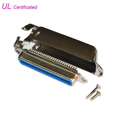57 CN Series Female 50 Pin Centronics Connector Solder Type With 90 Degree Cable Exit