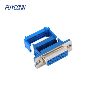 15pin D-SUB کانکتورهای زنانه IDC Crimping نوع ربن کابل کانکتور