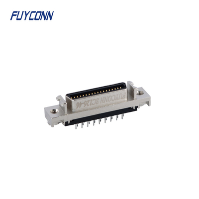 Mini D Ribbon MDR PCB Direct Female SCSI Connector 36pin با پوسته آلیاژ روی