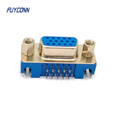اتصال دهنده های D-sub 15Pin با چگالی بالا PCB زاویه راست زنانه HD DB