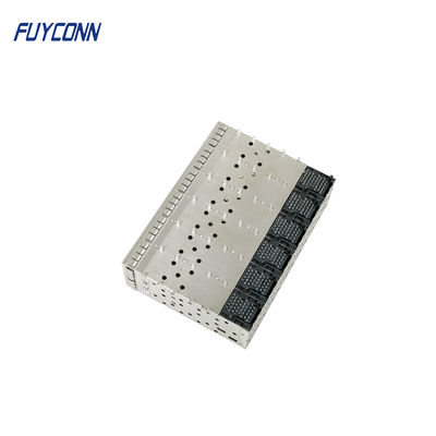 240 Pin SFP+ Fiber Optic Connector 2x6 Dual Port with Light Pipe