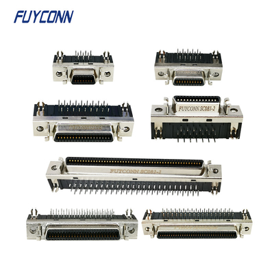 PCB SCSI اتصال زنانه 1.27mm زاویه راست 14P 20P 26P 36P 50P 68P 100P اتصال SCSI