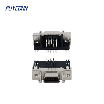 پوسته آلیاژ روی 14 پین کانکتور SCSI با زاویه سمت راست PCB زن
