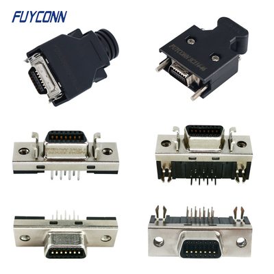 14pin SCSI 1.27mm رابط PCB / Solder Cup / IDC Crimping زن / مرد