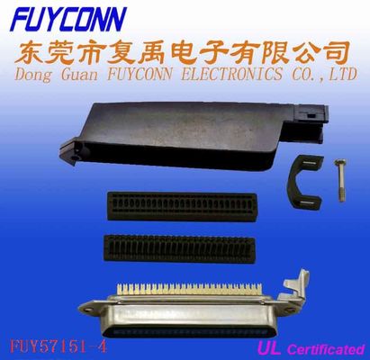 50 Pin IDC Centronic Male Connector 25 جفت پوسته فلزی با پوشش پلاستیکی L Shpe