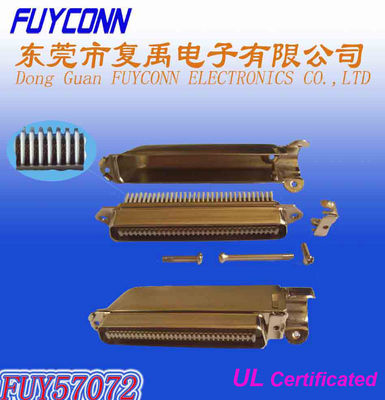 Amphenol 2.16mm Pitch 64 pin IDC اتصال پلاگین 32 جفت نر نوع مرد با پوشش فلزی 90 درجه