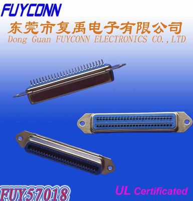 50 Pin Centronic PCB Straight Female Connector UL 2.16 میلی متر دارای مجوز