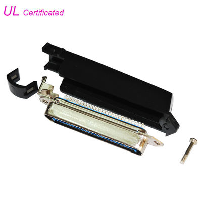 25 جفت Crimping Type 50 way Solder Male Plug Connector با پوشش پلاستیکی 90 درجه