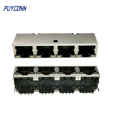 1x4 پورت 4 * 8P 32 پین سوکت زن PCB RJ45 مدول اتصال جک