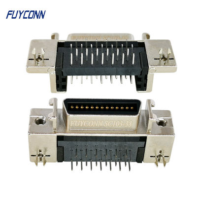 رابط 26 پین SCSI زن نوع PCB زاویه راست با قفل صفحه روی پوسته